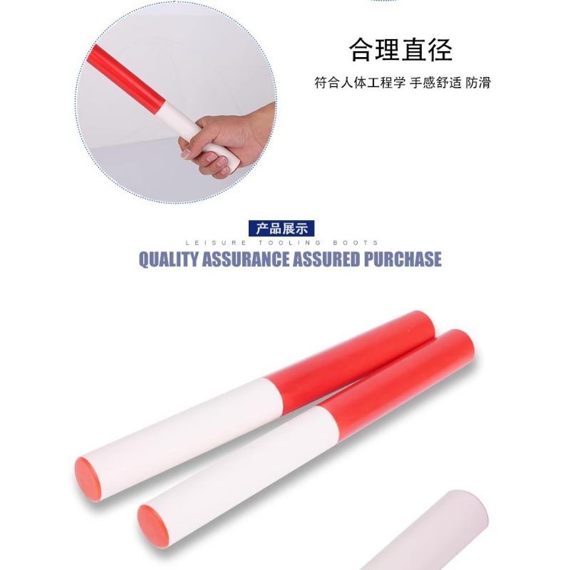 Standard Pvc Relay Baton For Track And Field Competition Red White Durable Plastic