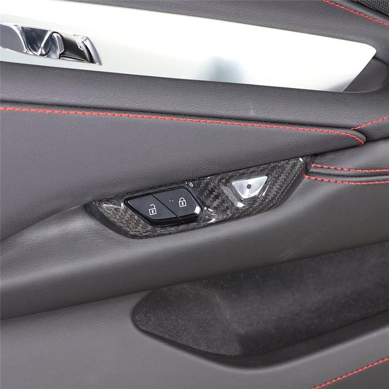 Pro Corvette C8 - Kryt tlačítka spínače vnitřního zámku dveří auta, Lišta, Příslušenství, ABS, Uhlíkové vlákno - M53K
