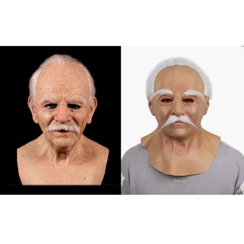 Halloween new product: Old man mask, old lady headgear costume props, latex bald head cover