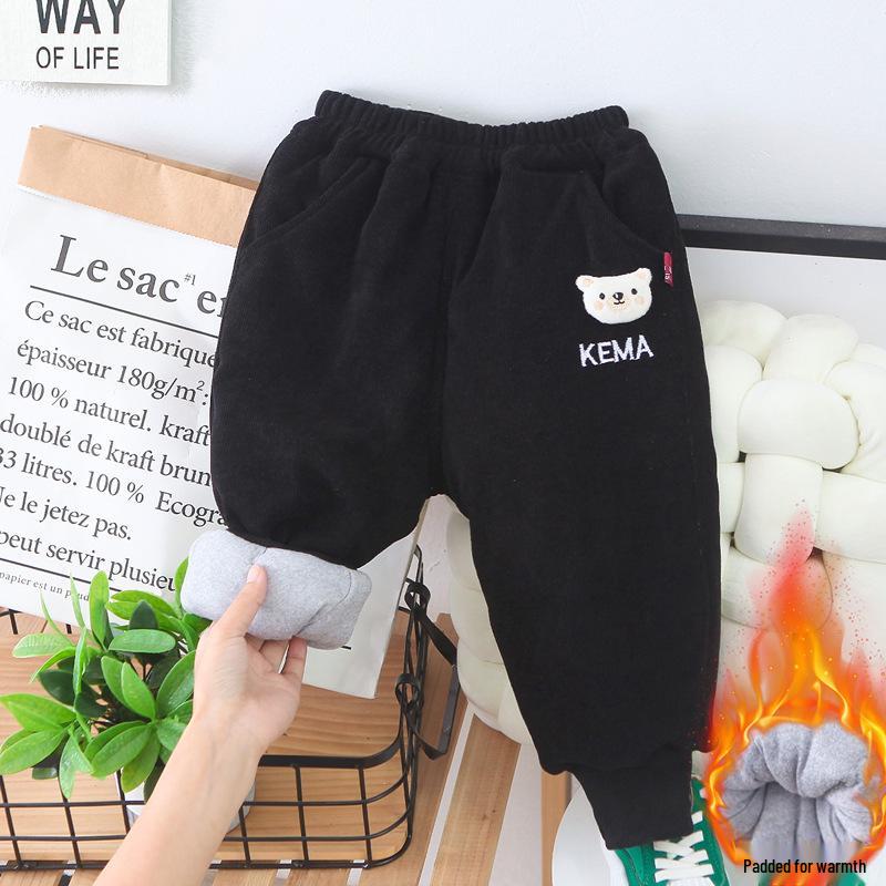 Kids' Thick Cotton Pants - Warm, Fashionable Winter Wear for Boys & Girls