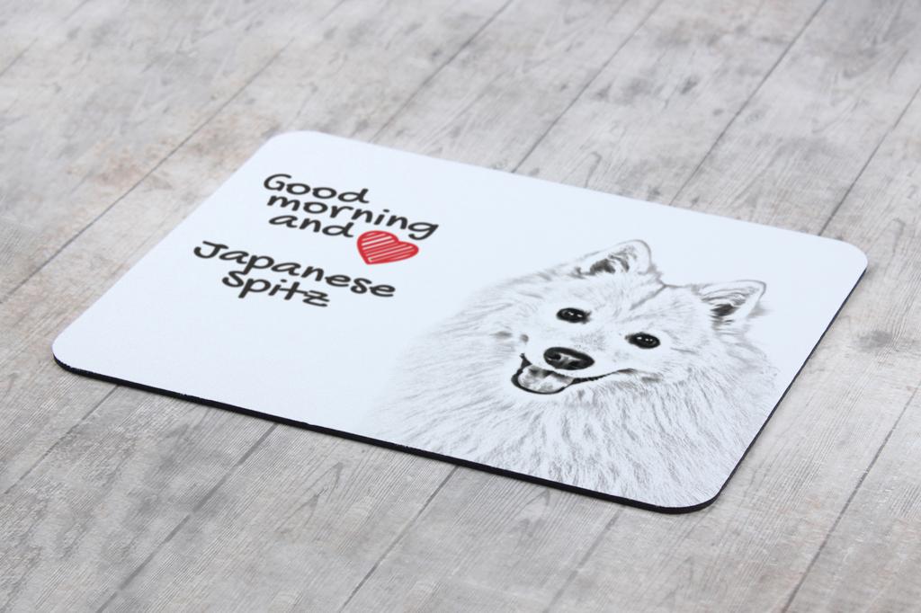 Japanese Spitz, Nihon Supittsu - mouse pad with print, personalized dog-themed mouse pad, unique gadget for an office worker by Art-Dog brand