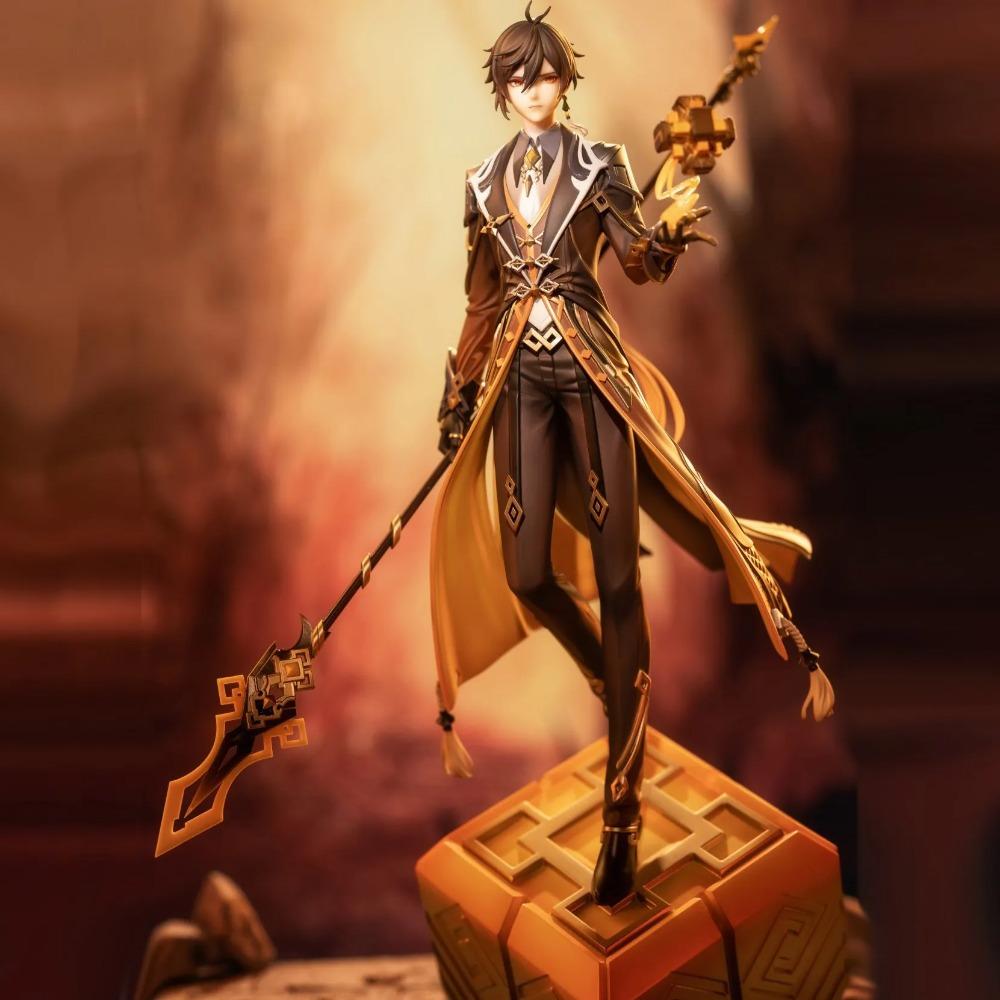 Genshin 19CM Impact Zhongli Klee Hu Tao Paimon Anime Figur PVC Action Figur Modell Skulptur Handgefertigt Schreibtisch Dekoration