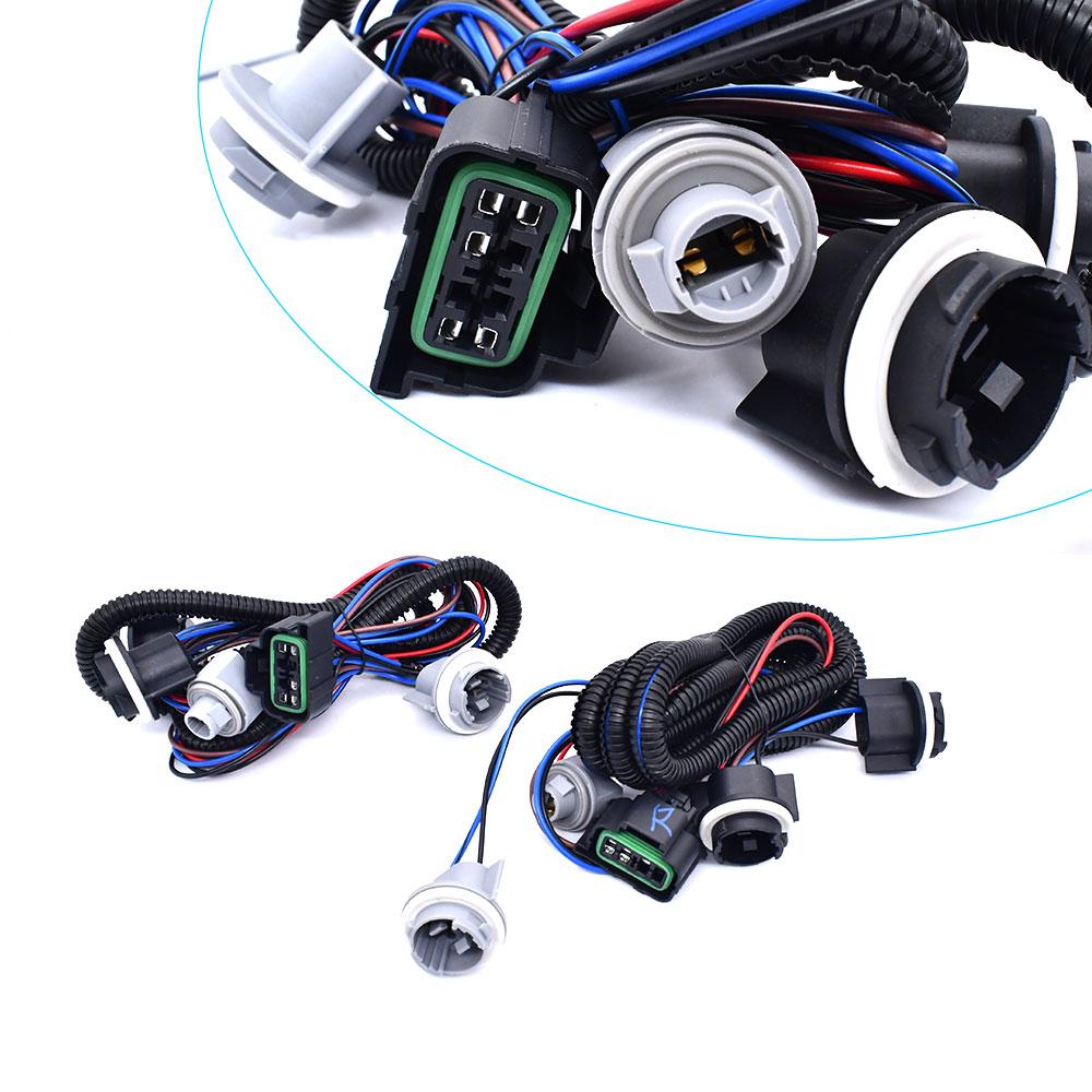 2pcs Tail Light Wiring Harness Kit For Chevy Silverado 1500 1500HD 2500HD 3500 2003-2007 Rear Lamp Wiring Harness Accessories