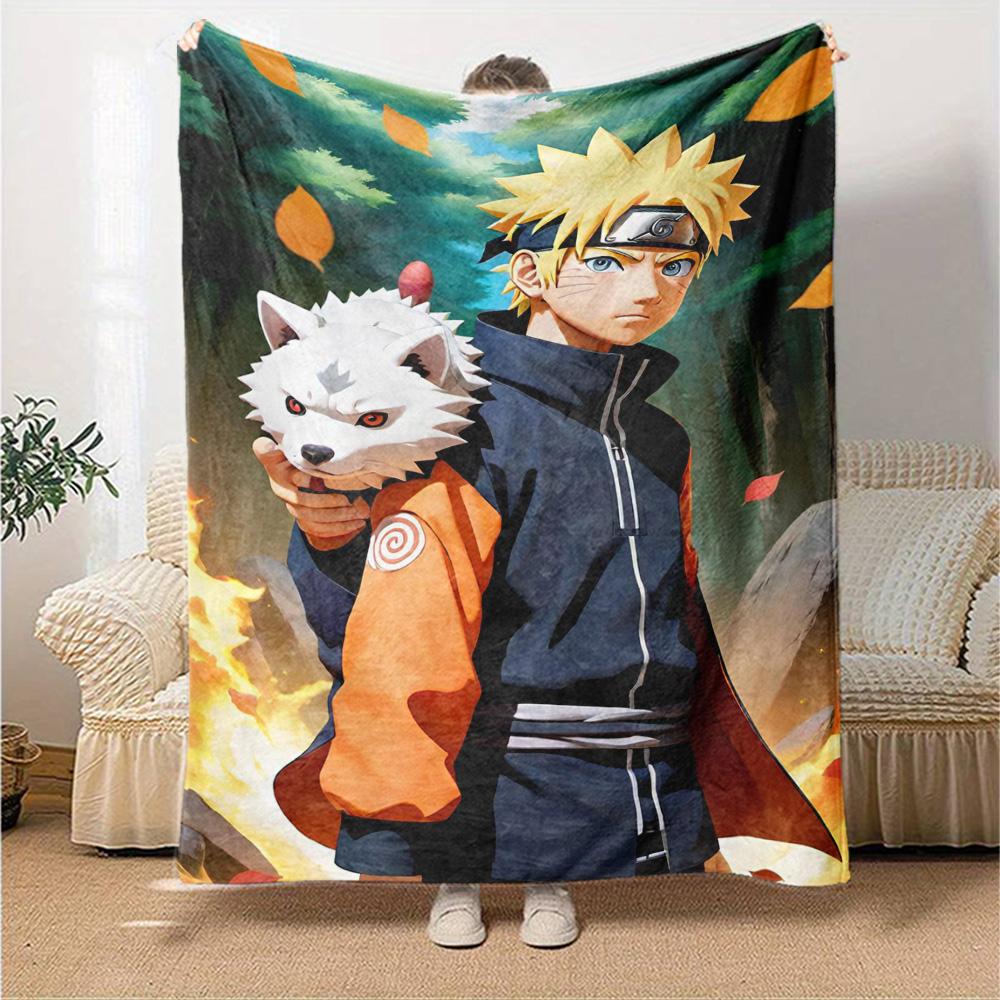Naruto Blanket Comfortable Perfect for Office Chair Sofa Couch All-Season Use Playful Design Gifts For Family Or Friends