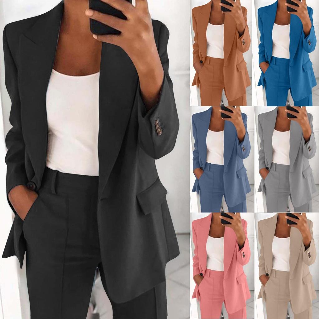 Damen Frühlingsmode Polo Senior Schlanke Revers Strickjacke Temperament Anzug Jacke Set Plus Größe