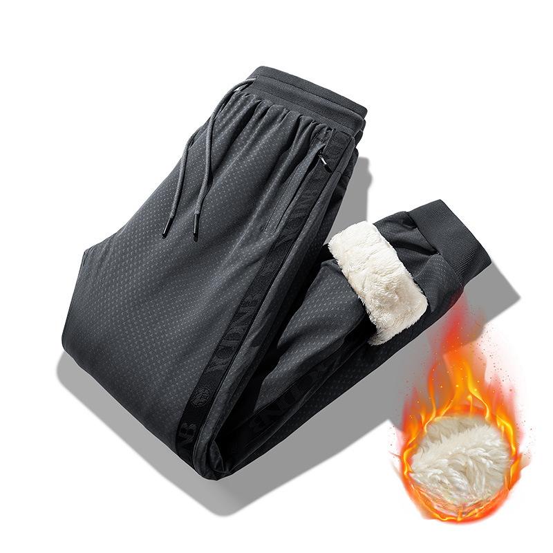 

Зимние хлопковые брюки для мужчин с плюшевым бархатным утолщением больших размеров для ношения на открытом воздухе, ветрозащитные повседневные брюки, теплые брюки из овечьей шерсти для мужчин 7XL