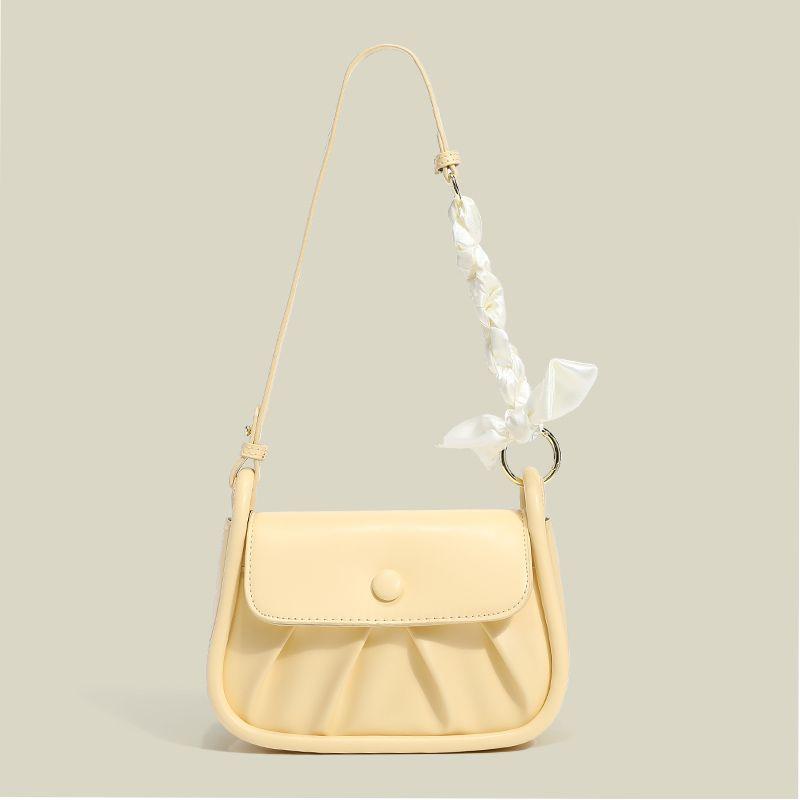 

Casper & Keanu Minority All-Match Shoulder Underarm Bag Female 2024 Autumn Classy Temperature-Sensitive Soft Wind Crossbody Small Bag Milk yellow