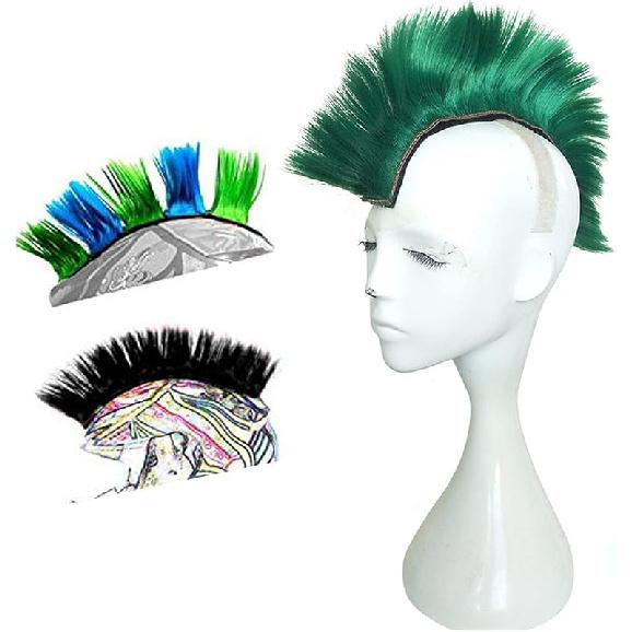 Helmet Hawks Mohawk Synthetic Wigs for Bicycle/Almost Helmet/Stick Reusable Design