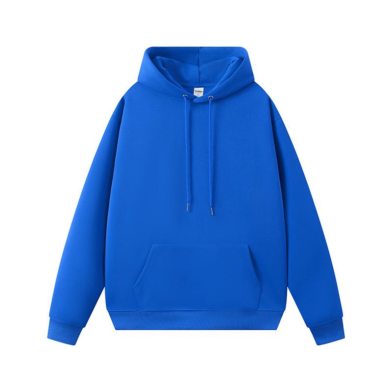Men's and Women's Warm Cotton Hooded Sweatshirt - Plain Color, Loose Fit, Autumn Winter Style