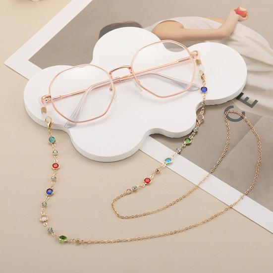 Women Glasses Chain Colorful Faux Gemstone Eyeglass Chain Retro Beaded Sunglass Strap Eyeglass Lanyards for Spectacle Reading Glasses