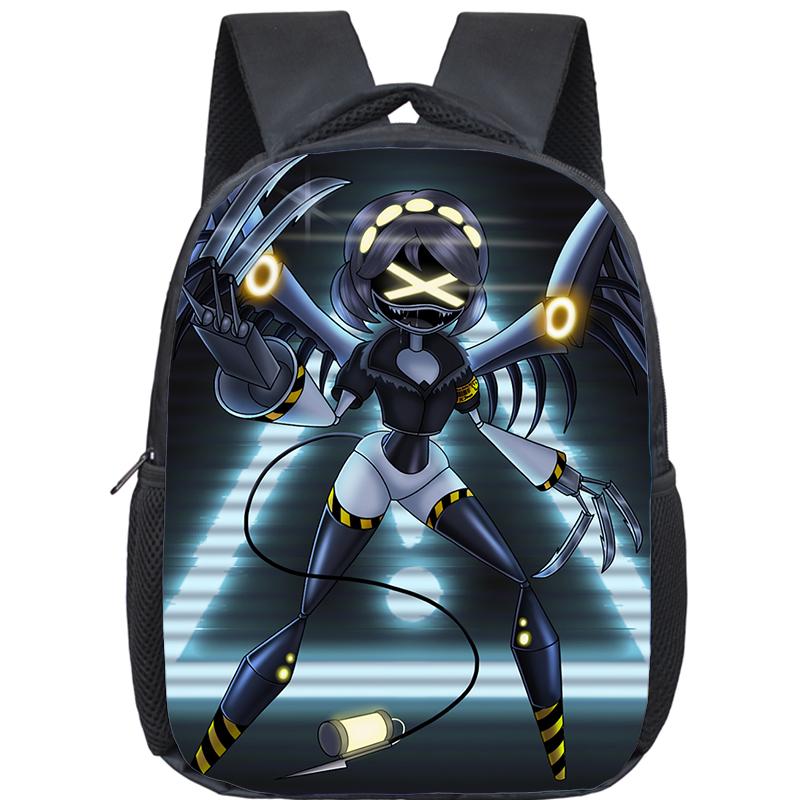 Cartoon Mord Drohnen Rucksack für Jungen Mädchen Uzi und N Aufdruck Schultasche 12 Zoll Kindergarten Kleinkind Schultaschen Kinderrucksack