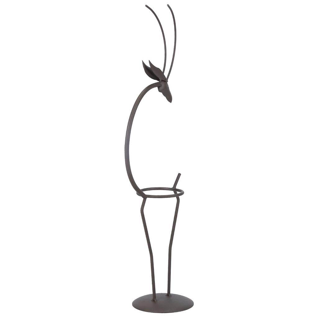 Hjortformad Smidesjärn Växtställ Transparent Glas Hydroponisk Växtvas för Vardagsrum Typ B