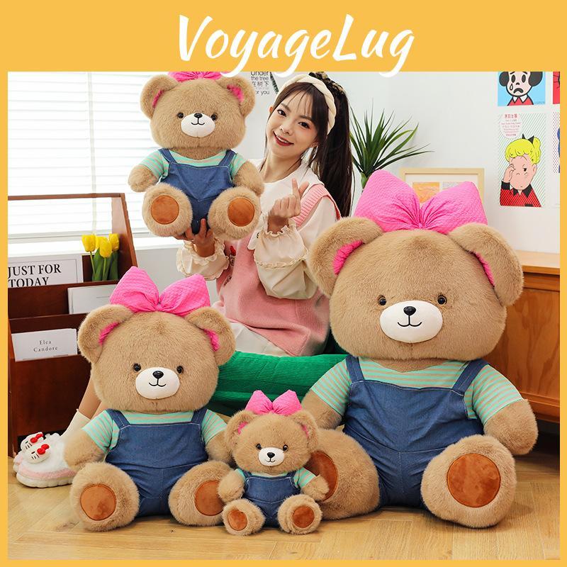 Plush Bowknot Bear Toy Cute Cartoon Girl Child Bedroom Decoration Doll Scene
