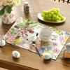 Hase Kaninchen Blume Bunt Eier Ostern Tischsets 4er Set, Druckmuster Tischmatten für Party Küche Esszimmer Dekoration