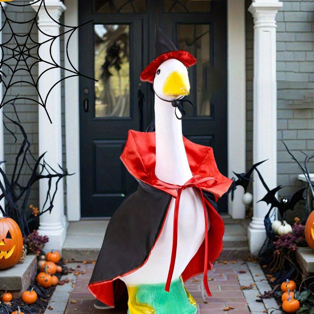 Halloween Witch Costume Set For Lawn Geese Halloween Vampire Lawn Goose Costume Halloween Party Ornaments Garden Decor