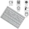DIY Baroque Scroll Relief Cake Border Silicone Molds, Baroque Style Curlicues Scroll Lace Fondant Silicone Mold, an Frame Cake Decorating Tools,