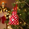 Decorative Home Atmosphere Bags Christmas Plush Gift Bag with Drawstring Soft Santa Sack for Candy Red Velvet Present Pouches Apples Presents