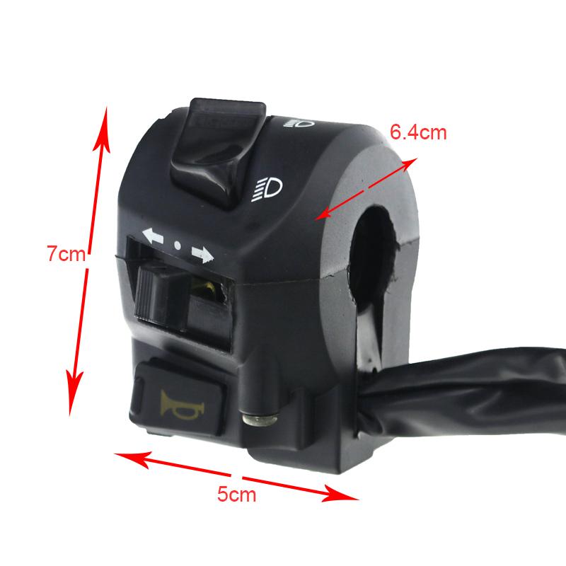 LMoDri Handlebar Control Switch 7/8" 22mm Motorcycle Handlebar Switches with Horn Turn Signal High Low Beam Control With