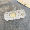 Foldable Mini Phone Holder - Cartoon Design, Leather Back Sticker, Metal, Ideal for Students and Binge-Watching.