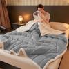 Coral Fleece Autumn Winter Warm Blankets for Bed 3 Layers Thicken Flannel Blanket Quilt Soft Comfortable Washable Warmth Quilts