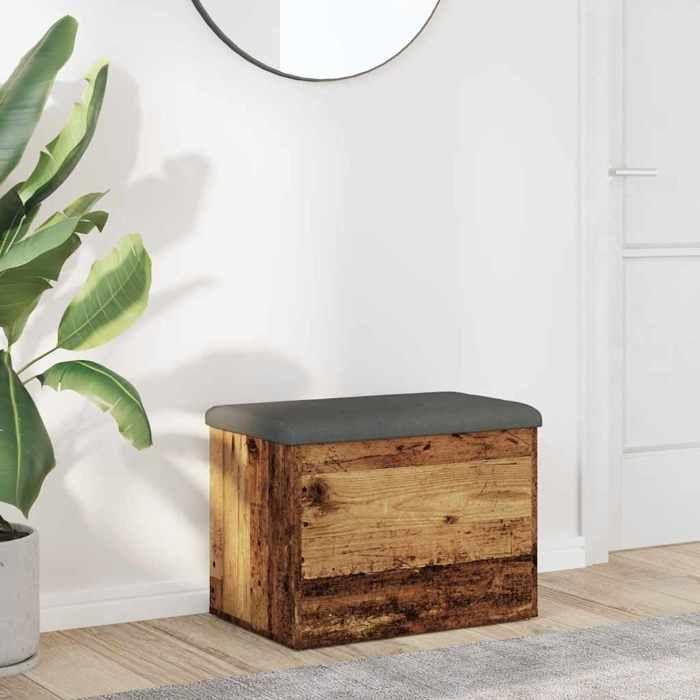 VidaXL Banc de rangement vieux bois 62x42x45 cm bois d'ingénierie, banc, banc à chaussures, siège de couloir 857615