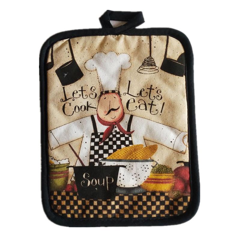 

1Pc 17x22cm Rectangle Vintage Printed Thicken Cotton Heat Resistant Mat Potholder Pad Table Placemat 17x22cm