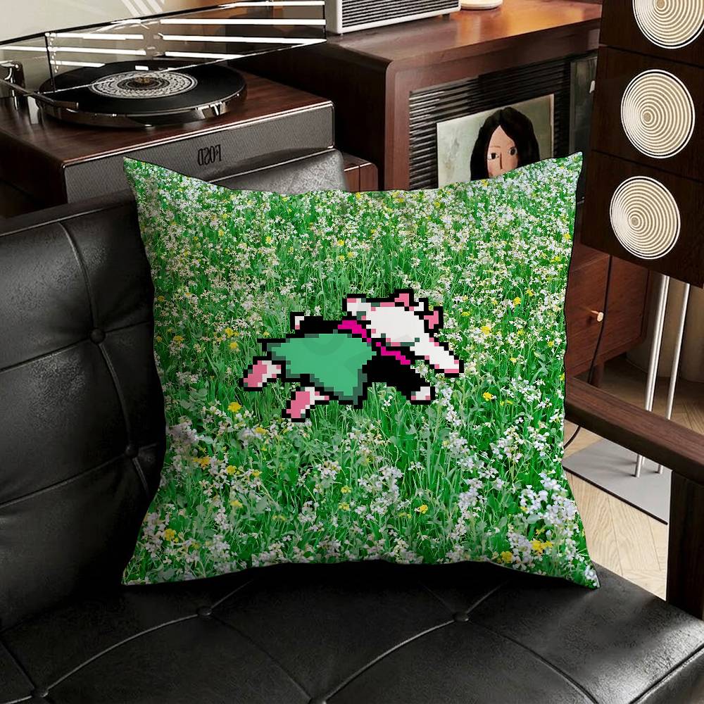 DDeltarune Ralsei Pillow Case Sofa Living Room Bedroom Headboard Backrest Cushion Square Cushion Nap Time