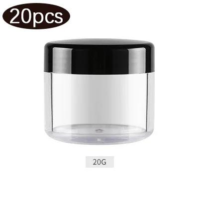 3/5/10/15/20g Cosmetic Jars 20/35pcs Black Small Plastic Makeup Pot Jar Pink Refillable Transparent Sample Bottles for Lip Blam