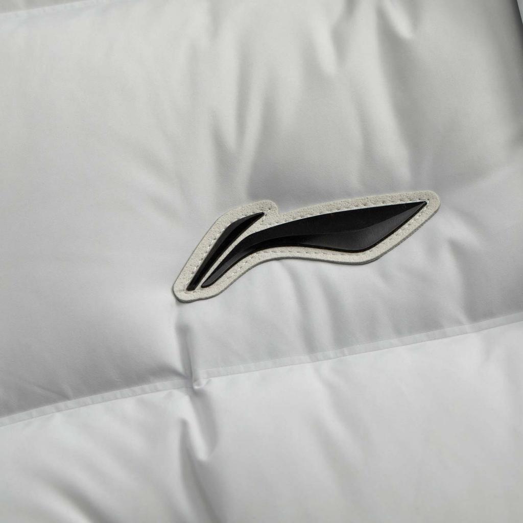 Li Ning Badminton Series Comfortable Simple Long Hooded Zipper Down Jacket Unisex Outerwear Coin-Gray AYMV137-3