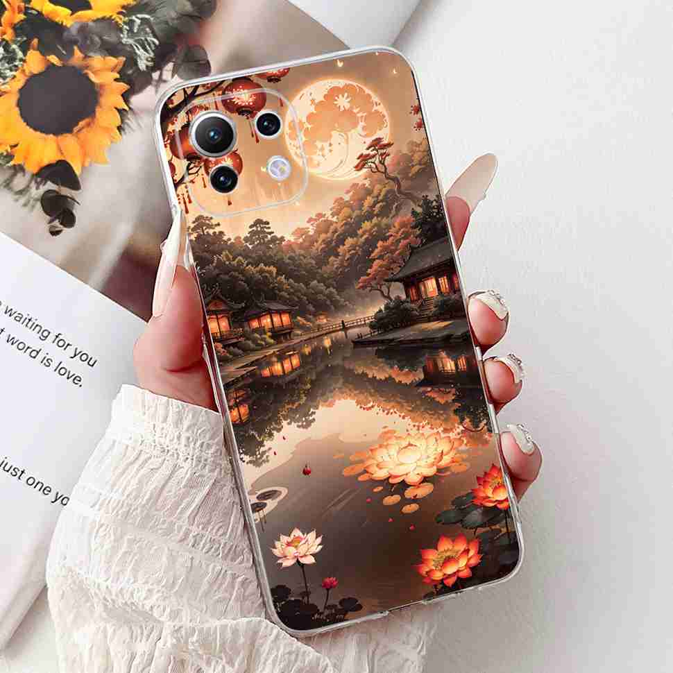 For Xiaomi Mi 11 Lite 4G Case M2101K9AG Colorful Flower Butterfly Soft Silicone TPU Cover For Xiaomi Mi 11Lite 5G 6.55" Bumper