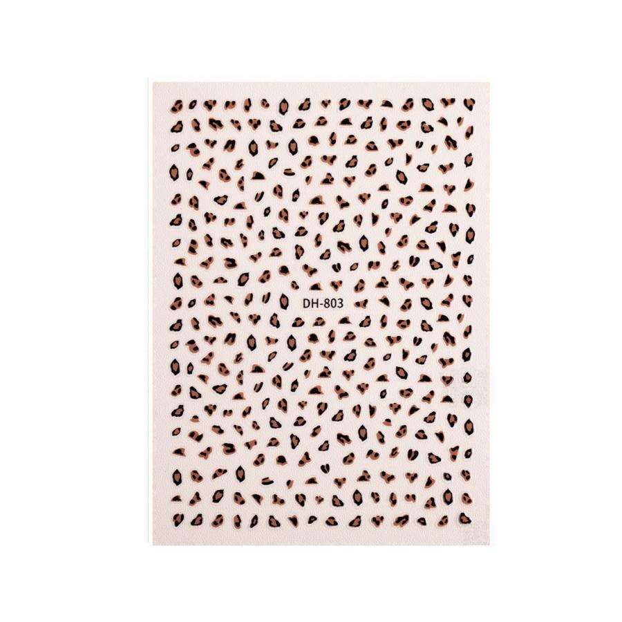 1pc Leopard Print Nail Stickers Ins Style Winter Autumn Nail Decals Self‑Adhesive Pink Brown Maillard Art Manicure Decorations