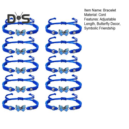 1/2/5/10Pcs Blue Friendship Bracelet Women Adjustable Woven Rope Knot Protection Lucky Friendship Bracelet