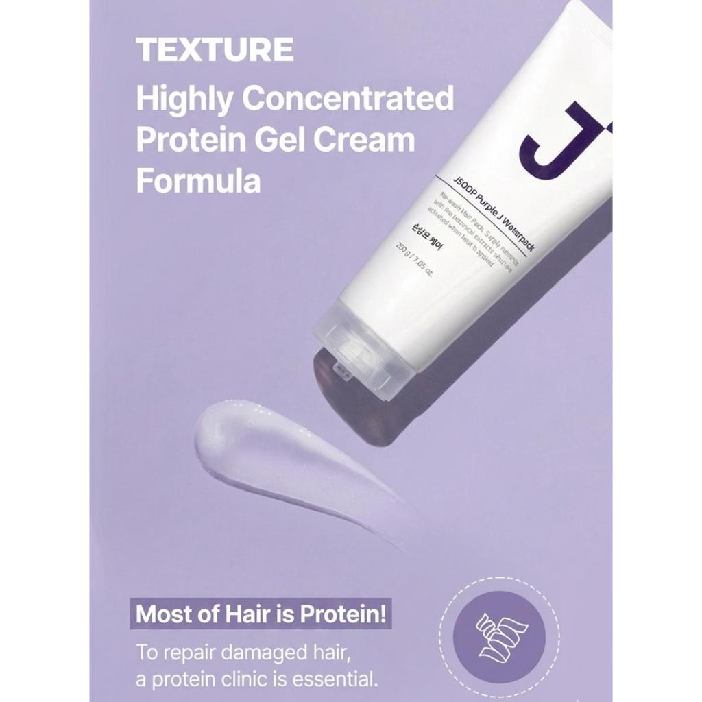 [JSOOP] Silk Keratin Protein Shampoo 1L + Purple J Waterpack 200g (No-Wash Hair Treatment)