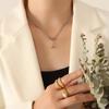 European Minimalist Chain Necklace for Women, 18K Gold-Plated Titanium Steel, Collarbone Design