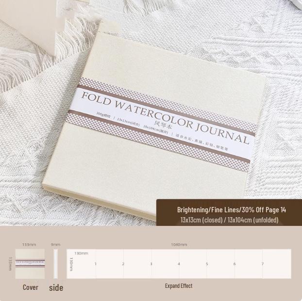 300g Thickened Watercolor Accordion Book for Children's DIY and Art Projects