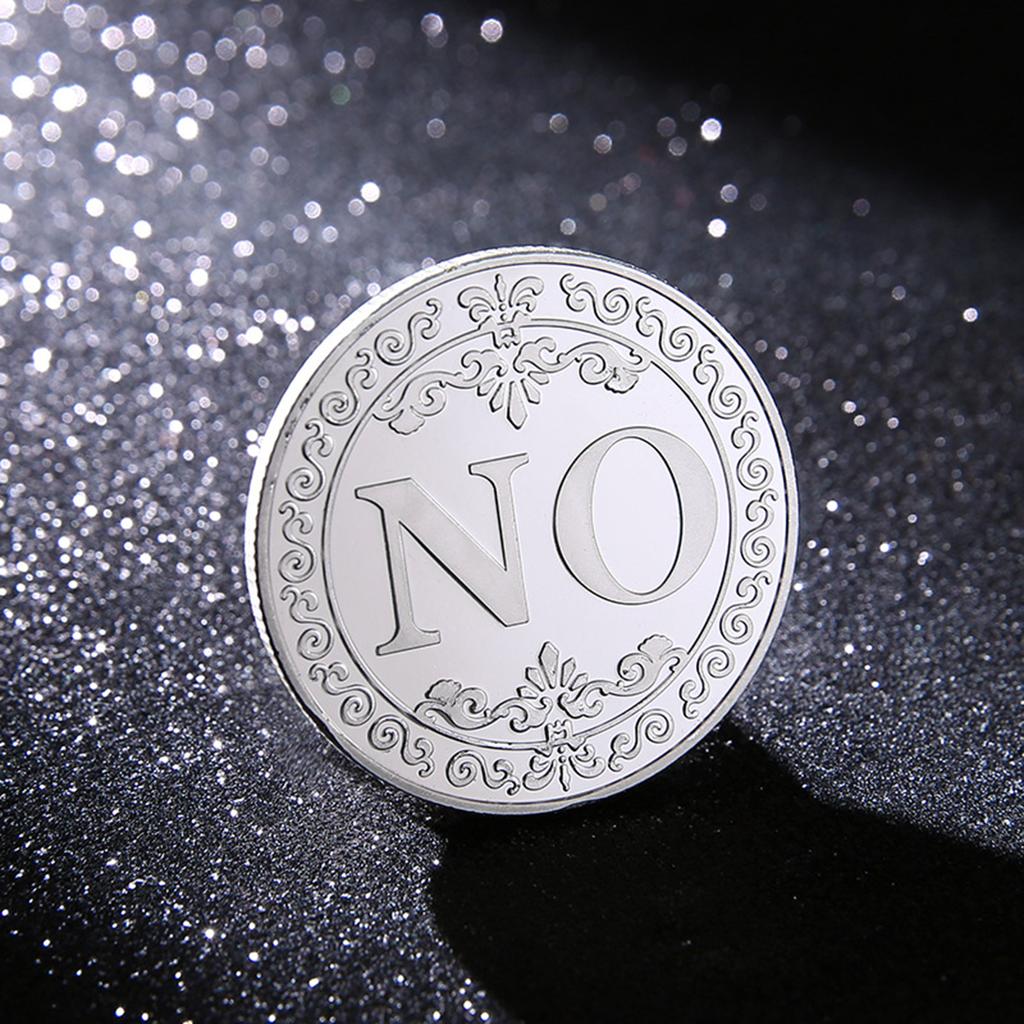 1 PZ Moneta Commemorativa in Bronzo Sì o No Souvenir Non-Valuta Oggetto di Scena per Gioco Monete per Decisioni Collezione Decorazione Artigianato
