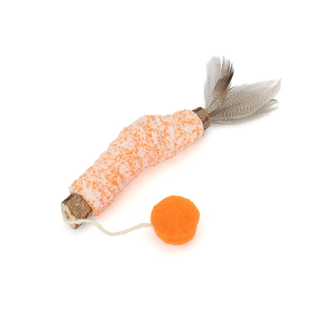 

Feather Cat Toy Rod Plush Ball Rope Wrapped Funny Stick Kitten Pet Toy Supplies