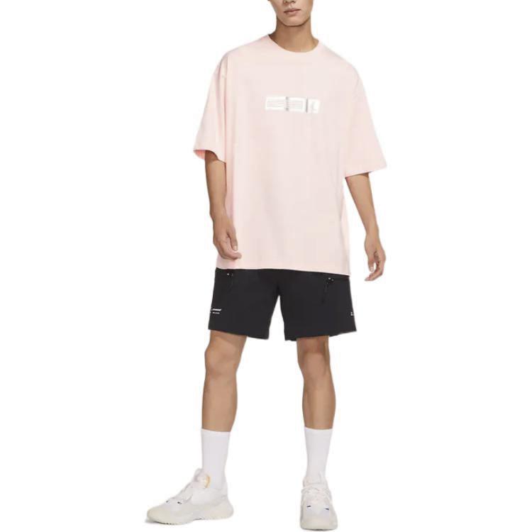 Jordan Solid Color Crew Neck Pullover With Brand Logo Print Short Sleeve T-Shirt Men Tops Light-Pink DX4251-610