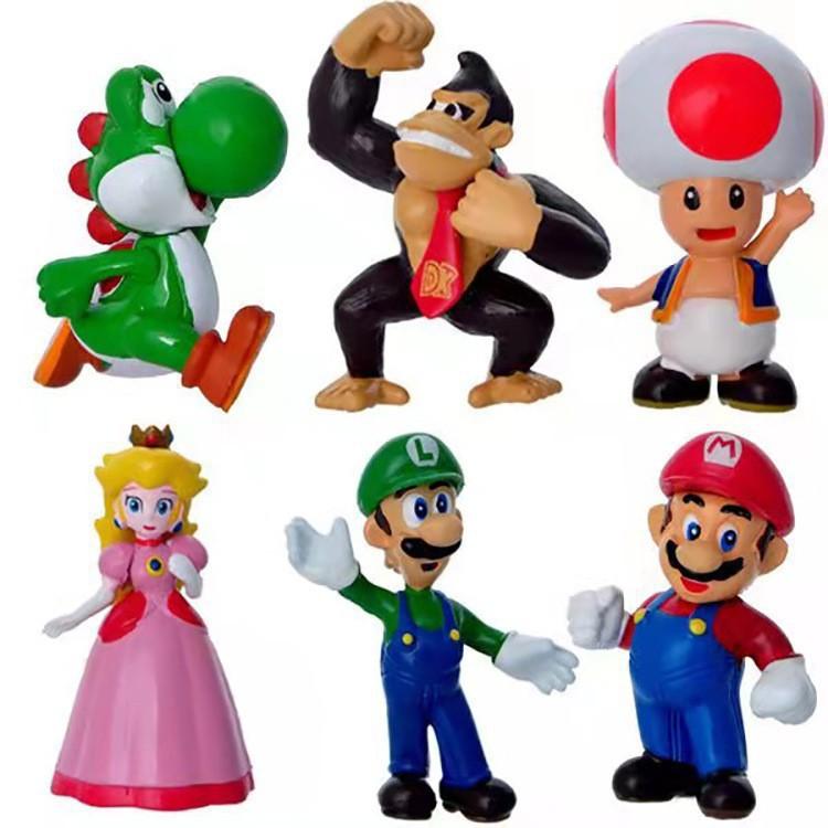 Super Mario Edition Action Figure Set - Mario, Princess & Poison Mushroom Collectible Toy Decor for Cake Topping
