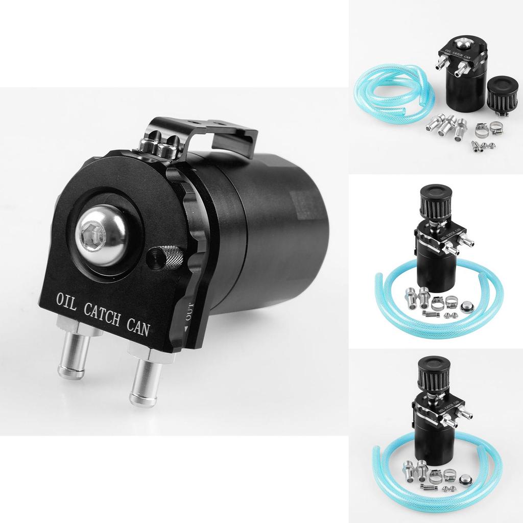 Engine Cylinder Aluminum Catch Reservoir Breather Can Black With
