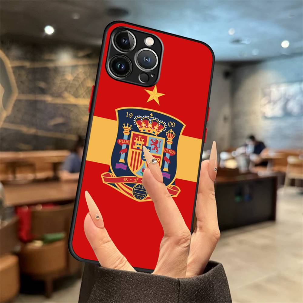 

Spain Flag Cover For iPhone X XR XS 11 12 13 14 15 16 pro MAX mini Phone Case Matte shockproof iPhone 16