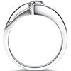 [THREE MAN] Pure Silver Wedding Ring, Women's Engagement Ring, 0.5CT Simulated Diamond, Platinum Jewelry, Beautiful Case Gift for Girls, Stamped PT950