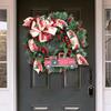 Korean Style Christmas Bow Truck Wreath Door Ornament