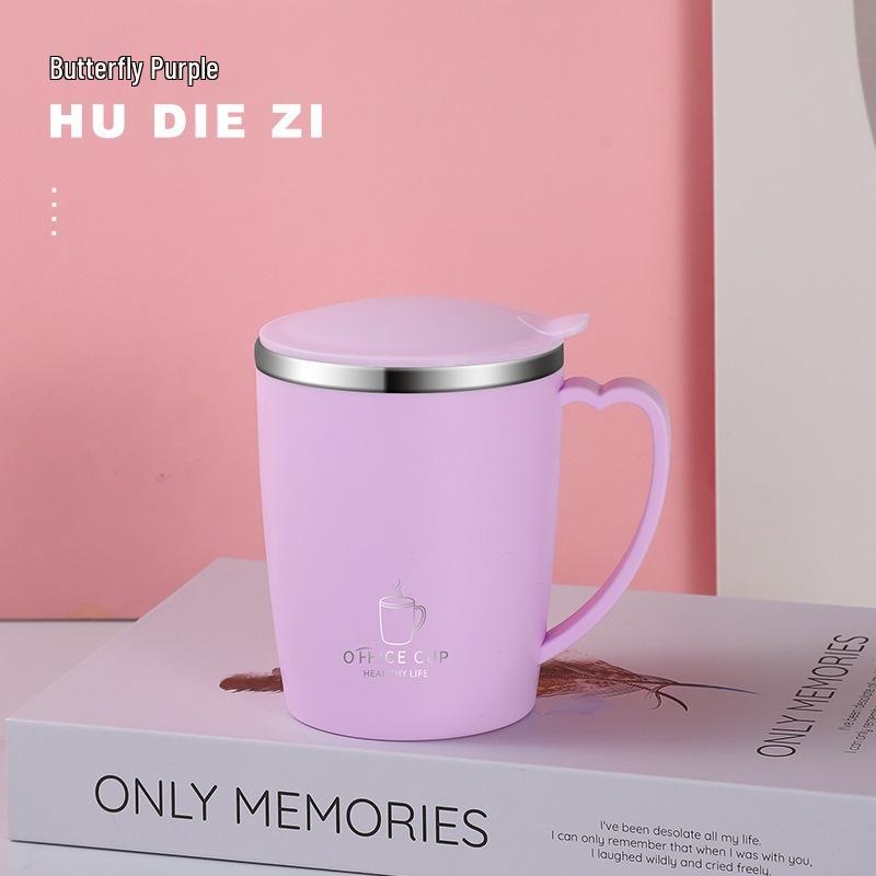 

Изолированная кофейная кружка из нержавеющей стали 304 с крышкой - Двухслойная, портативная, цветная чашка для офиса или использования на открытом воздухе. 350ml