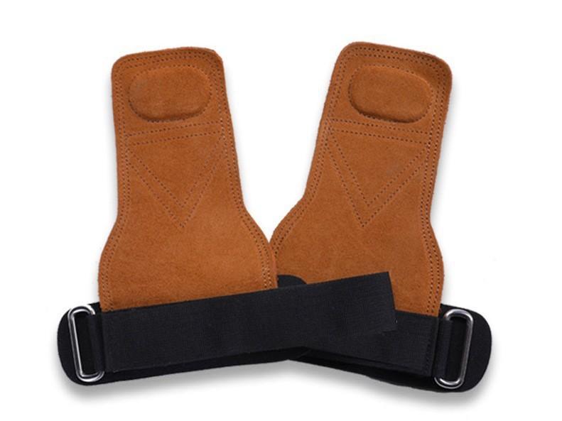 Adjustable Cowhide Leather Fitness Gloves Non-Slip Weight Lifting Grips Palm Pad Guard Workout Protector Sports Wrist Brace