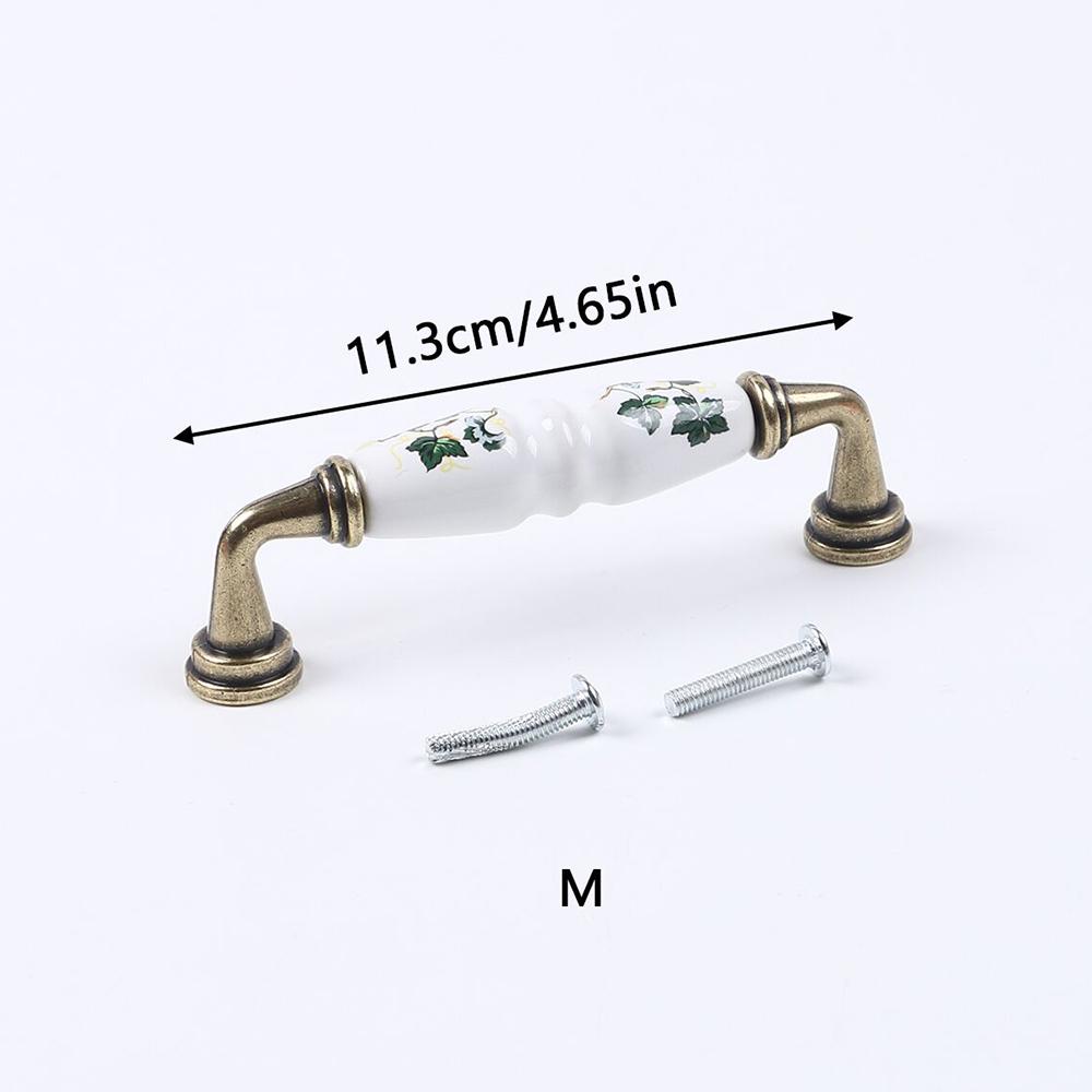 Vintage Ceramic Cabinet Handle Rural Drawer Handles Drawer Cabinet Pulls Zinc Alloy Kitchen Pull Knobs