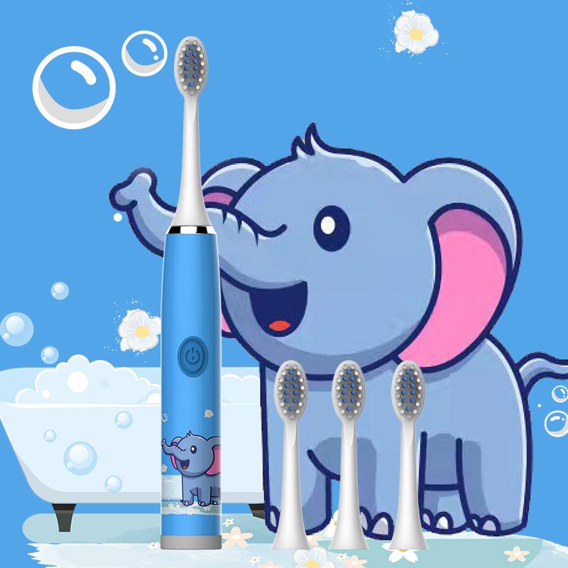 Children's Electric Toothbrush Cartoon Soft Hair IP7 Waterproof Sonic Automatic Ten Thousand Hair Brush U-shaped Toothbrush