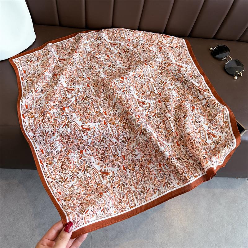 New Cashew Print Female Neck Scarf Cotton Linen Feeling Women Hair Scarves Foulard Head Band Shawls Wraps Neckerchief Bandana