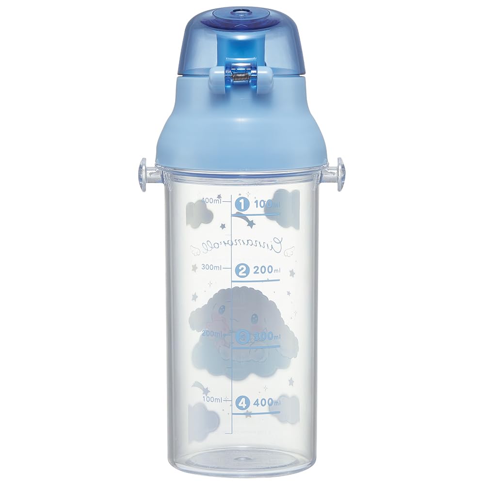 Skater Clear Plastic Water Starry Sanrio with Graduations for Hydration Kids' Bottle, 480ml, Cinnamoroll, Sky, Design, Management, PSB5TRC-A