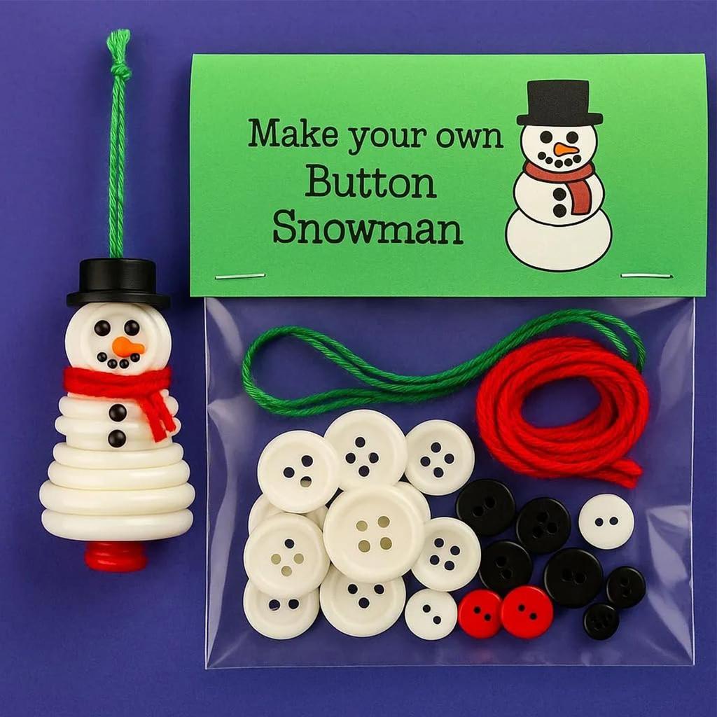 Christmas Ornament Making Kit DIY Christmas Button Pendant Making Set Decorative Art Supplies